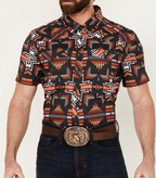 Rock & Roll Denim Men's Southwestern Short Sleeve Snap Western Shirt